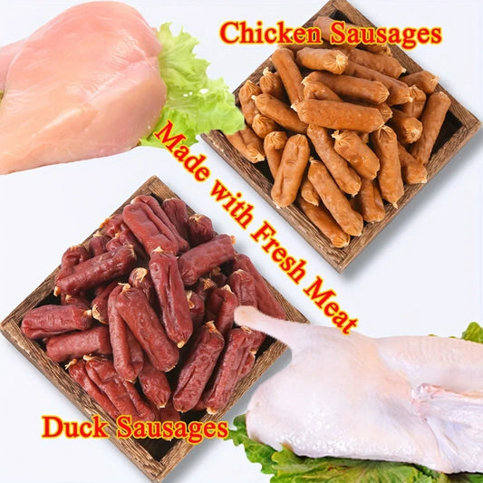 Duck And Chicken Sausages for Dogs - Treats Suitable for Small, Medium, And Large Breeds
