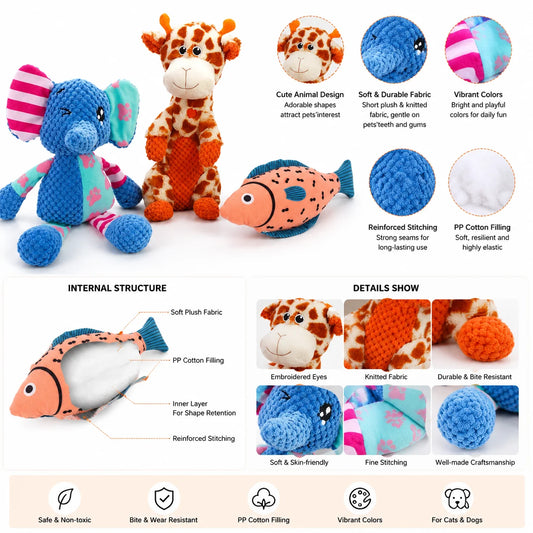 3Pcs Medium Dog Chew Toy Set