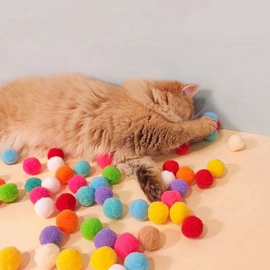 Colorful Plush Ball Cat Toys
