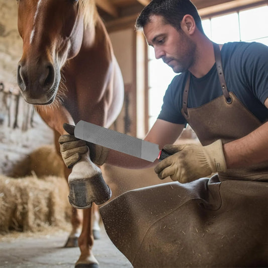 Horseshoe File with Handle High-Carbon Steel Farrier Tool