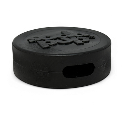 Hockey Puck Bully Stick Holder - Durable Rubber Treat Holder & Chew Toy USA
