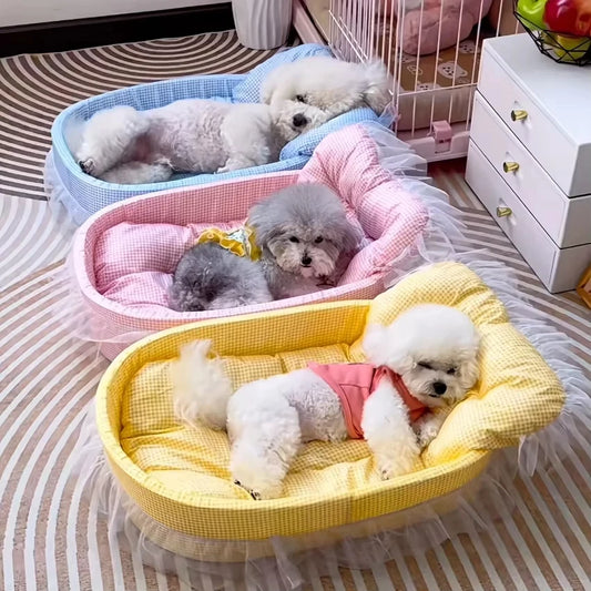 Lace-Trimmed Pet Princess Bed