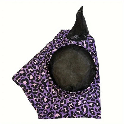 1pcs Leopard Print Horse Fly Masks with Ears