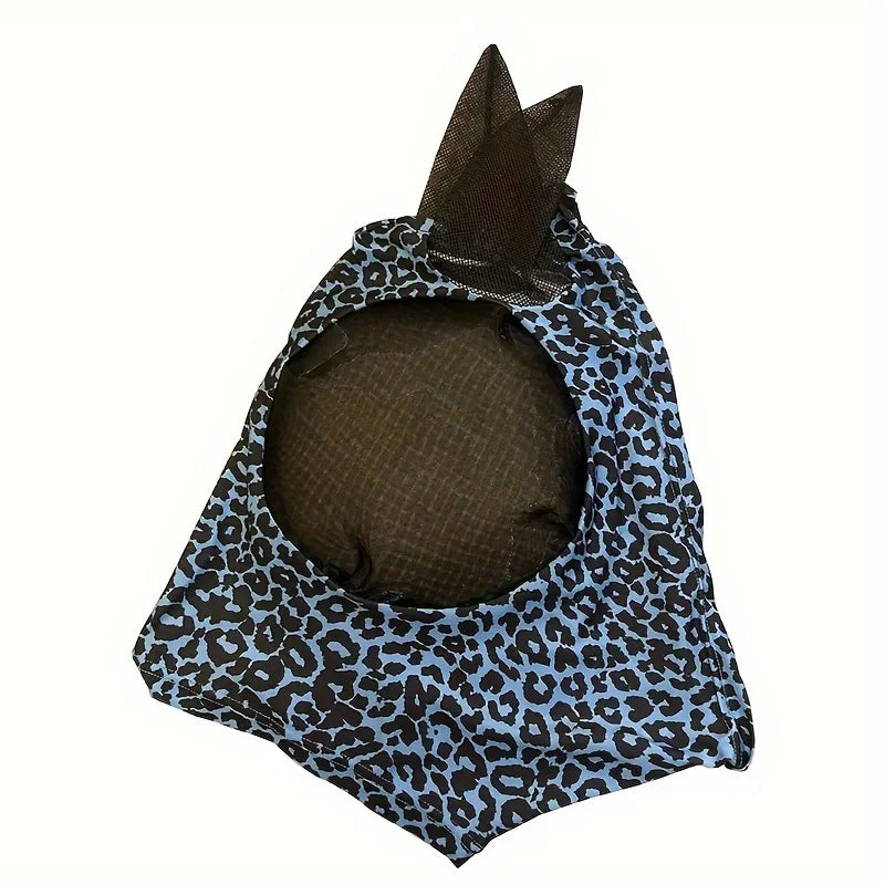 1pcs Leopard Print Horse Fly Masks with Ears