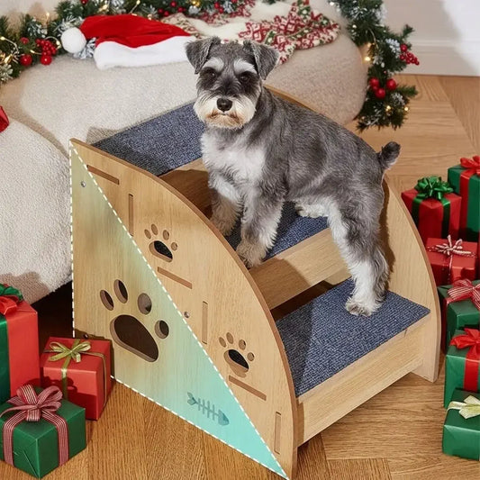 Sturdy Wooden Dog Stairs For High Beds, Heavy Duty Pet Steps Ramp For Small To Medium Dogs, Holds Up To [Insert Weight, E.G., 15