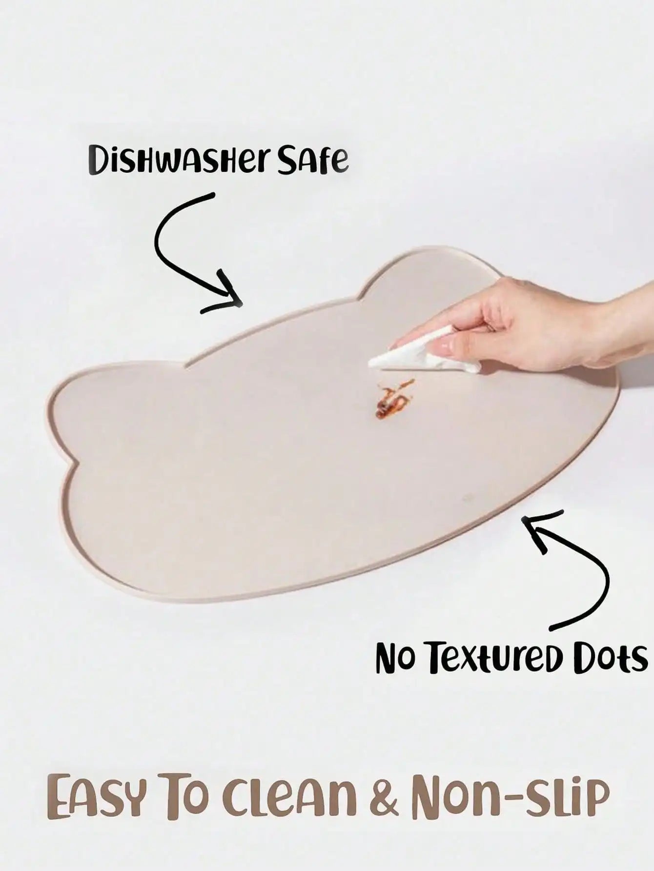 1pc Silicone Pet Food Mat, Dog Cat Bowl Pad