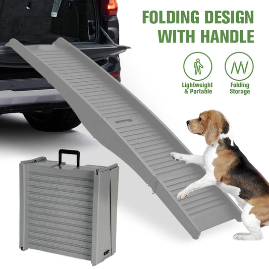 Folding Extra Wide Dog Steps  Foldable Car Ramp for Medium & Large Dogs Get Into A Car