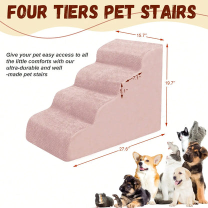Dog Stairs & Ramp - High-Density Foam Pet Steps, Extra-Wide