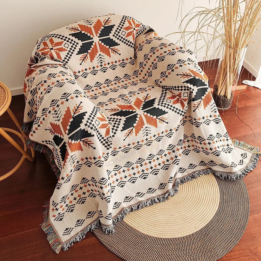 Oversized Boho Throw Blanket
