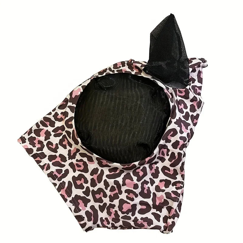 1pcs Leopard Print Horse Fly Masks with Ears