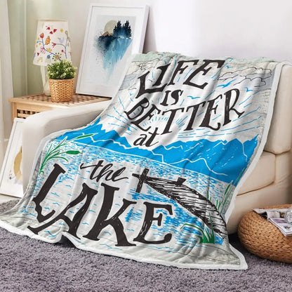 Turquoise Black White Aztec  Soft Flannel Blanket