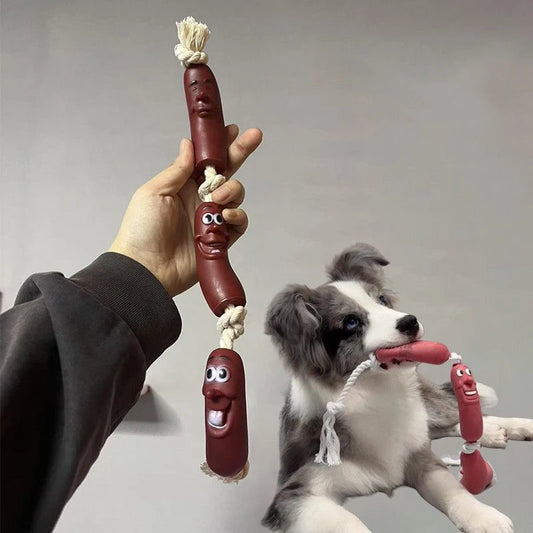 Dogs Pet Pull Toy Cotton Rope Sausage