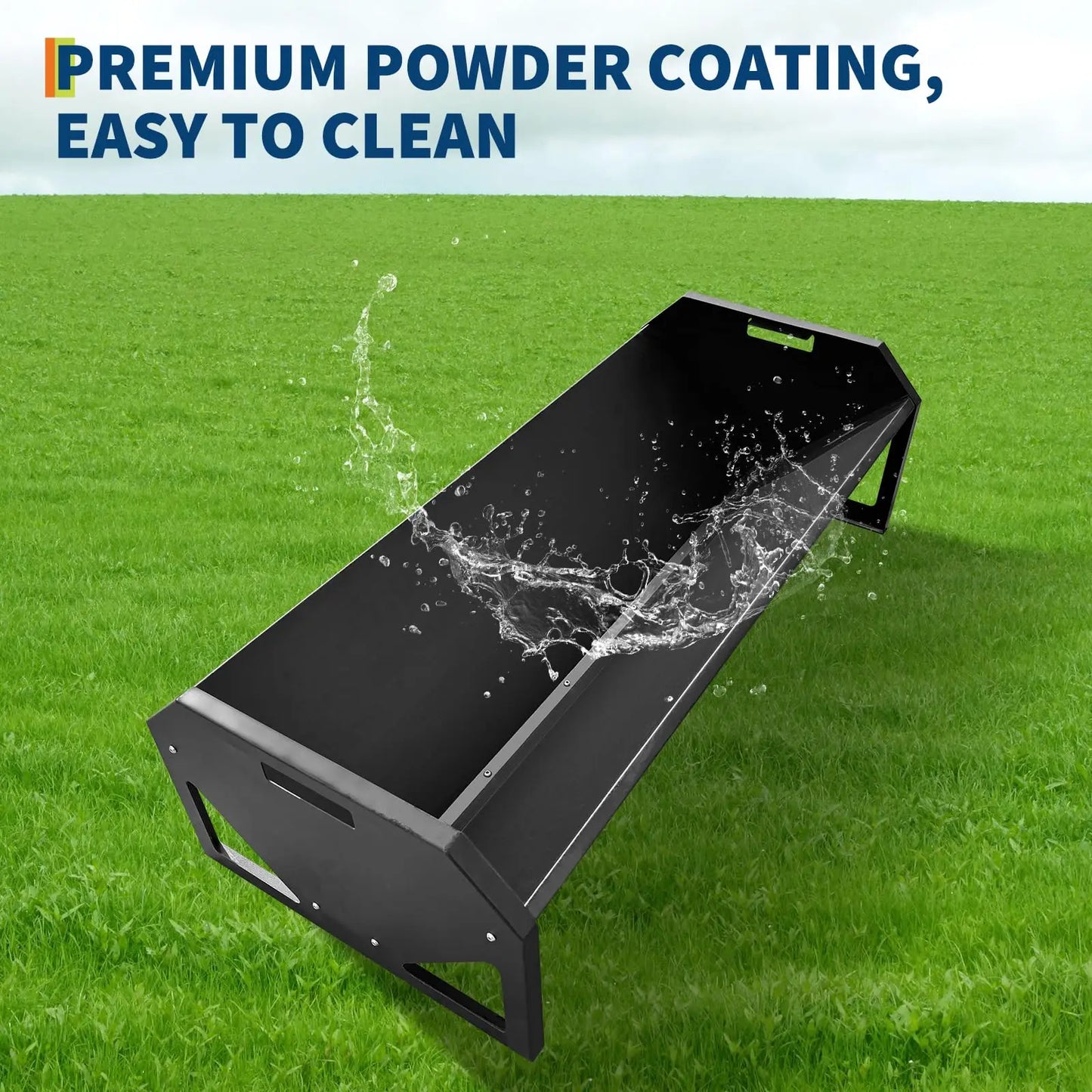 22 Gallon Heavy Duty Galvanized Steel Livestock Feeder Hay Trough Rustproof