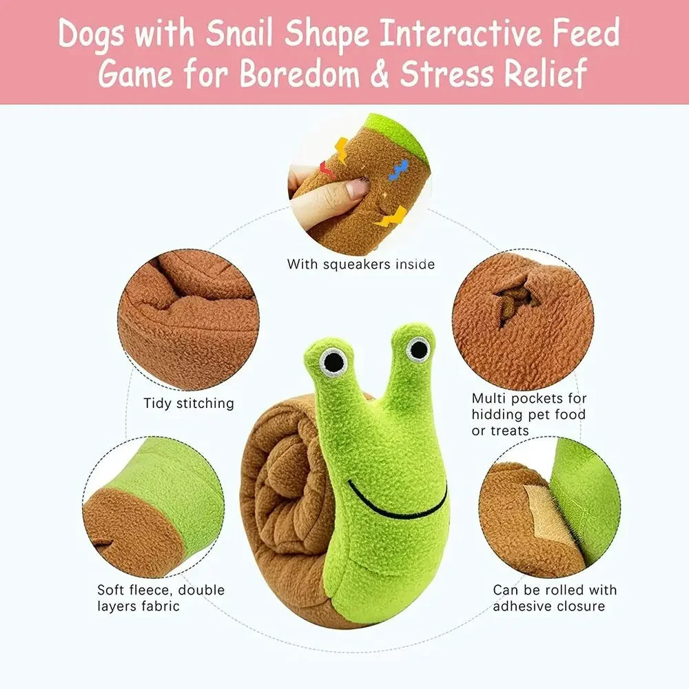 Dog Squeak Toys Pet Sniffing Plush Snails