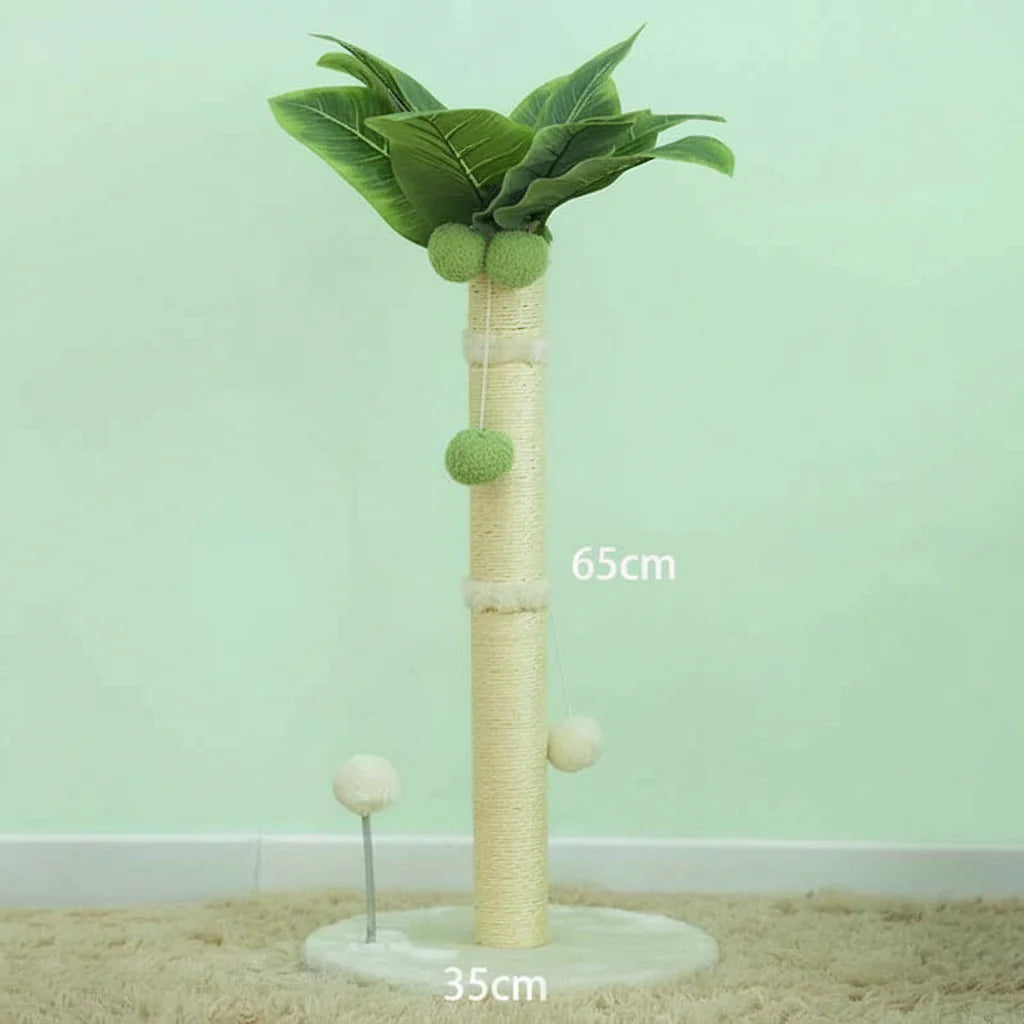 Cat Scratching Post Tree 65cm – Sisal Rope Scratch Tower with Hanging Toys