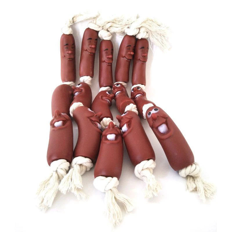 Dogs Pet Pull Toy Cotton Rope Sausage