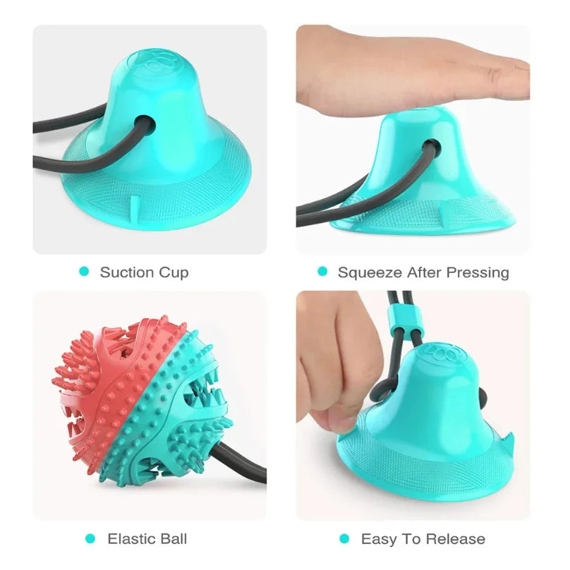 Tug Interactive Dog Ball Toy For Pet Chew Bite Tooth Cleaning Toothbrush Feeding Pet Supplies