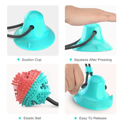 Tug Interactive Dog Ball Toy For Pet Chew Bite Tooth Cleaning Toothbrush Feeding Pet Supplies