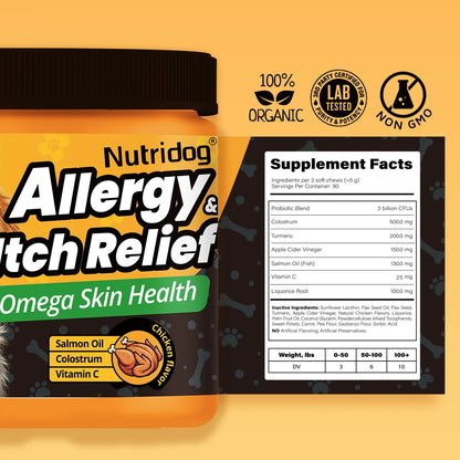 NUTRIDOG Dog Allergy Itch Relief Chews