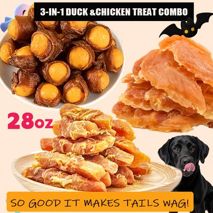 Dog Treats Assorted Pack – High-Protein Dried Chicken & Duck, Freeze-Dried Egg Yolk