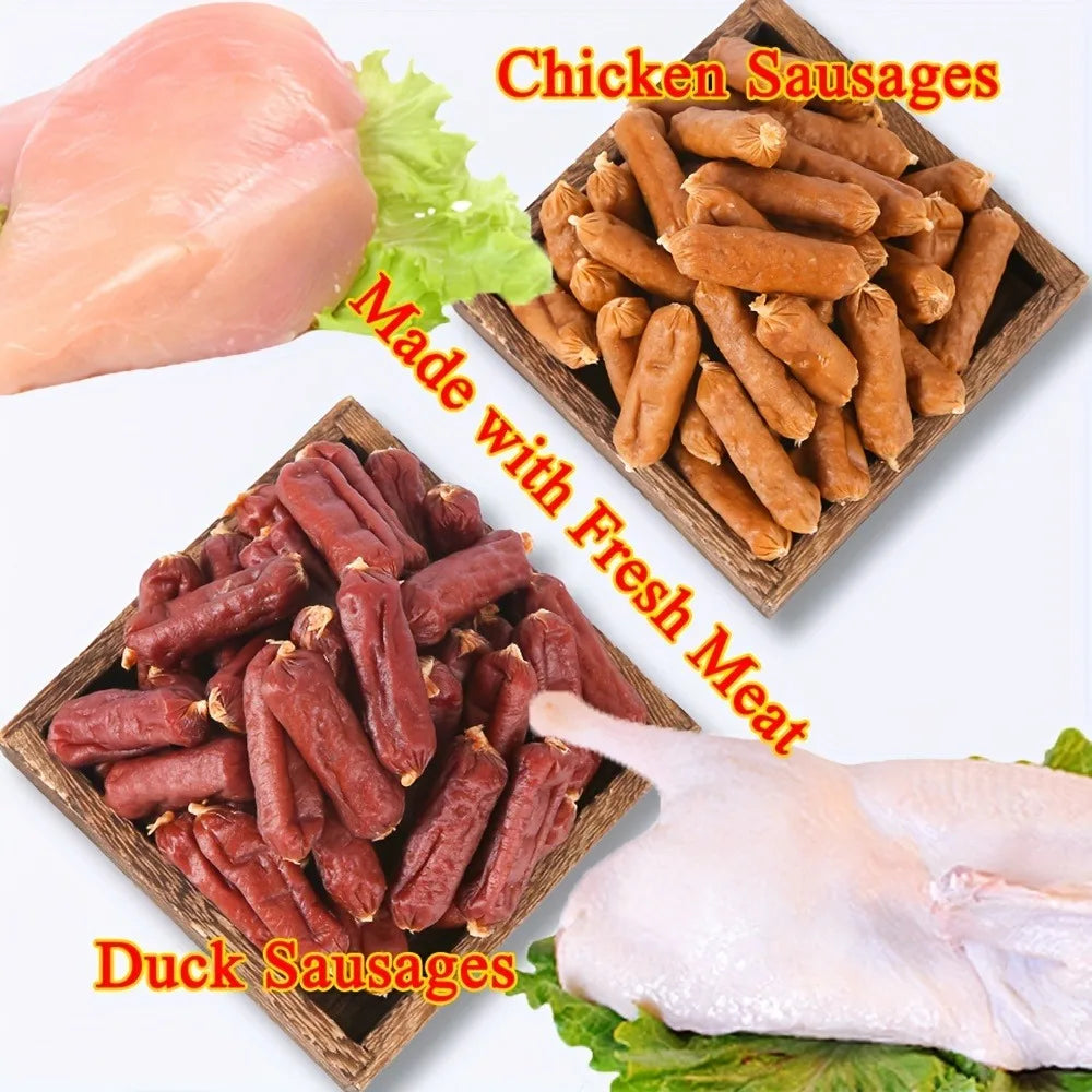 Duck And Chicken Sausages for Dogs - Treats Suitable for Small, Medium, And Large Breeds