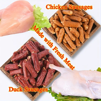 Duck And Chicken Sausages for Dogs - Treats Suitable for Small, Medium, And Large Breeds
