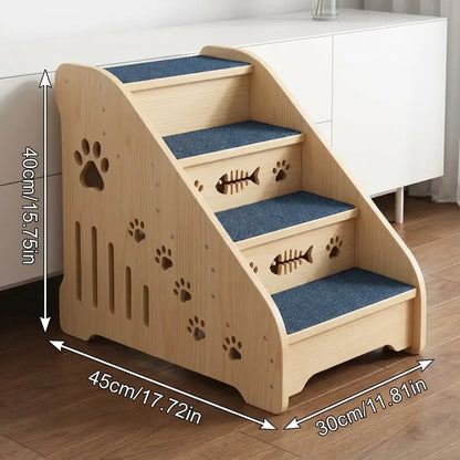Sturdy Wooden Dog Stairs For High Beds, Heavy Duty Pet Steps Ramp For Small To Medium Dogs, Holds Up To [Insert Weight, E.G., 15