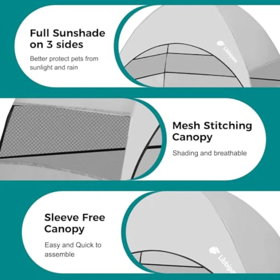Windproof Elevated Dog Bed with Canopy