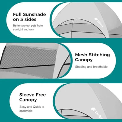 Windproof Elevated Dog Bed with Canopy