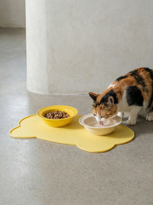 1pc Silicone Pet Food Mat, Dog Cat Bowl Pad