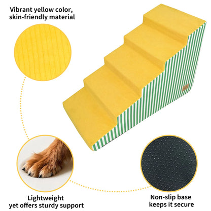 3/4/5 Steps High-Density Foam Dog Stairs