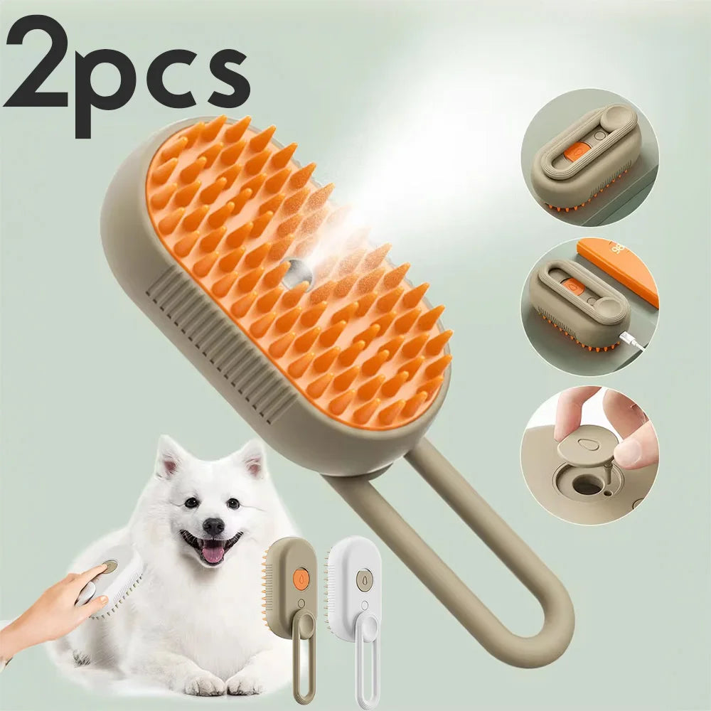 Steam Pet Brush 3-in-1