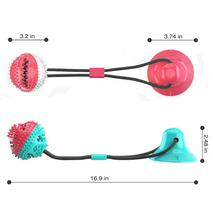 Tug Interactive Dog Ball Toy For Pet Chew Bite Tooth Cleaning Toothbrush Feeding Pet Supplies
