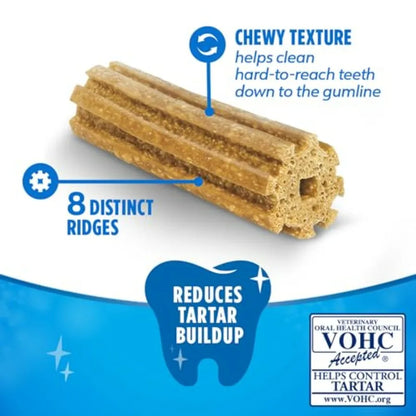 Daily Oral Care Dog Treats for Small Dogs 5-20 lbs., Chewy Dental Treat to Freshen Breath and Fight Tartar, Chicken Flavor, 17.