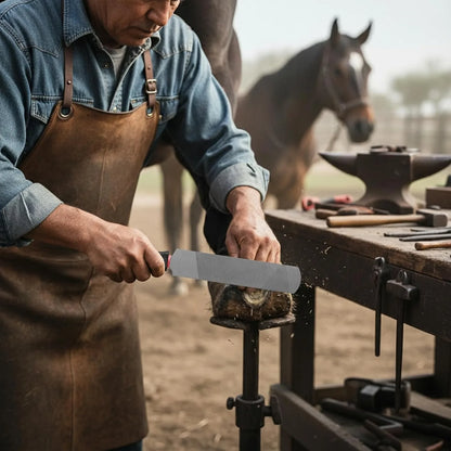Horseshoe File with Handle High-Carbon Steel Farrier Tool