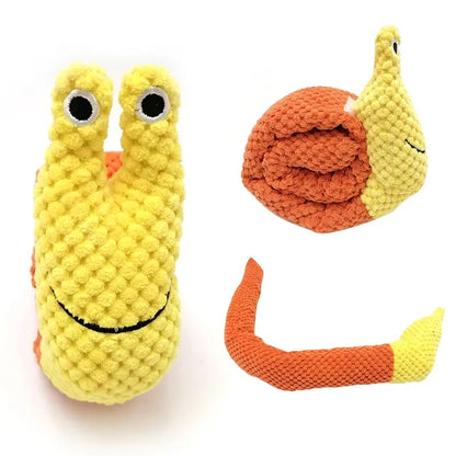 Dog Squeak Toys Pet Sniffing Plush Snails