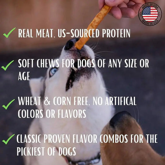 Soft Jerky Dog Treats Real USA-Sourced Meat Wheat Corn Free For Small Medium Large Dogs