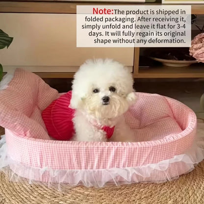 Lace-Trimmed Pet Princess Bed