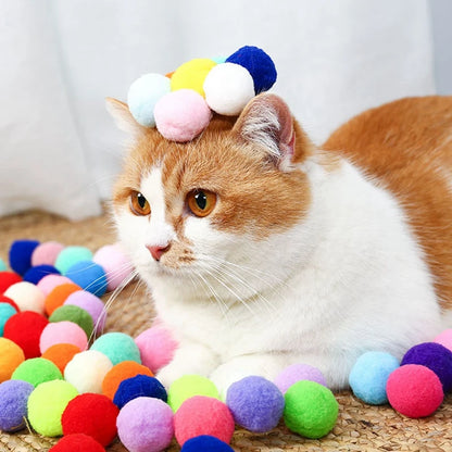 Colorful Plush Ball Cat Toys