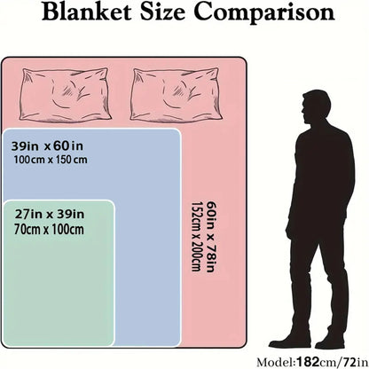 Large Horse Print Fleece Throw Blanket Sofa Bedding Decoration Equestrian Animal Safari Style Cozy Plush Warm Home Decor Gift