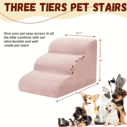 Dog Stairs & Ramp - High-Density Foam Pet Steps, Extra-Wide