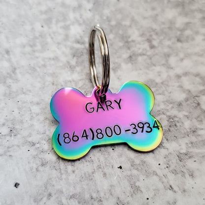 SCARED OF THE CAT Bone-Shaped Pet Tag