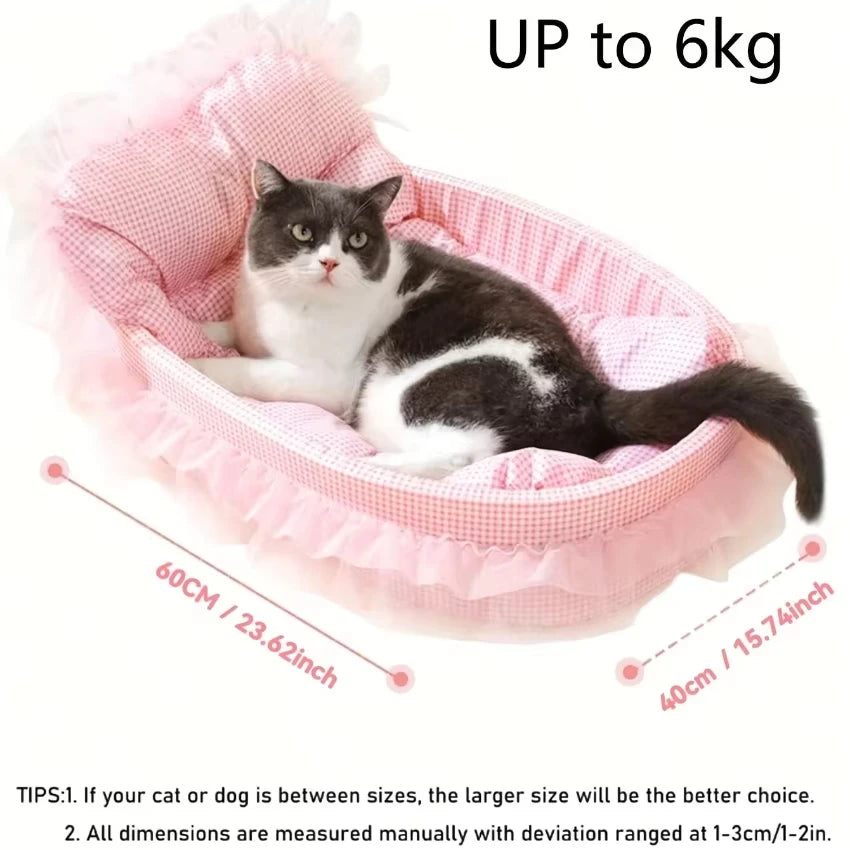 Lace-Trimmed Pet Princess Bed