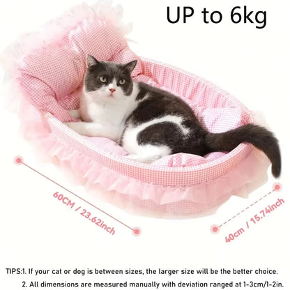 Lace-Trimmed Pet Princess Bed