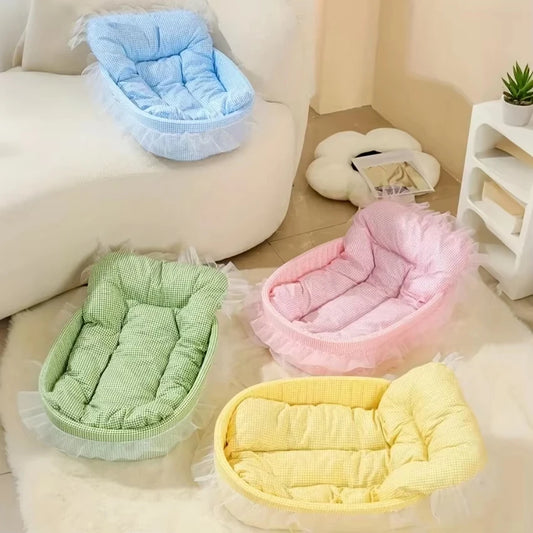 Lace-Trimmed Pet Princess Bed