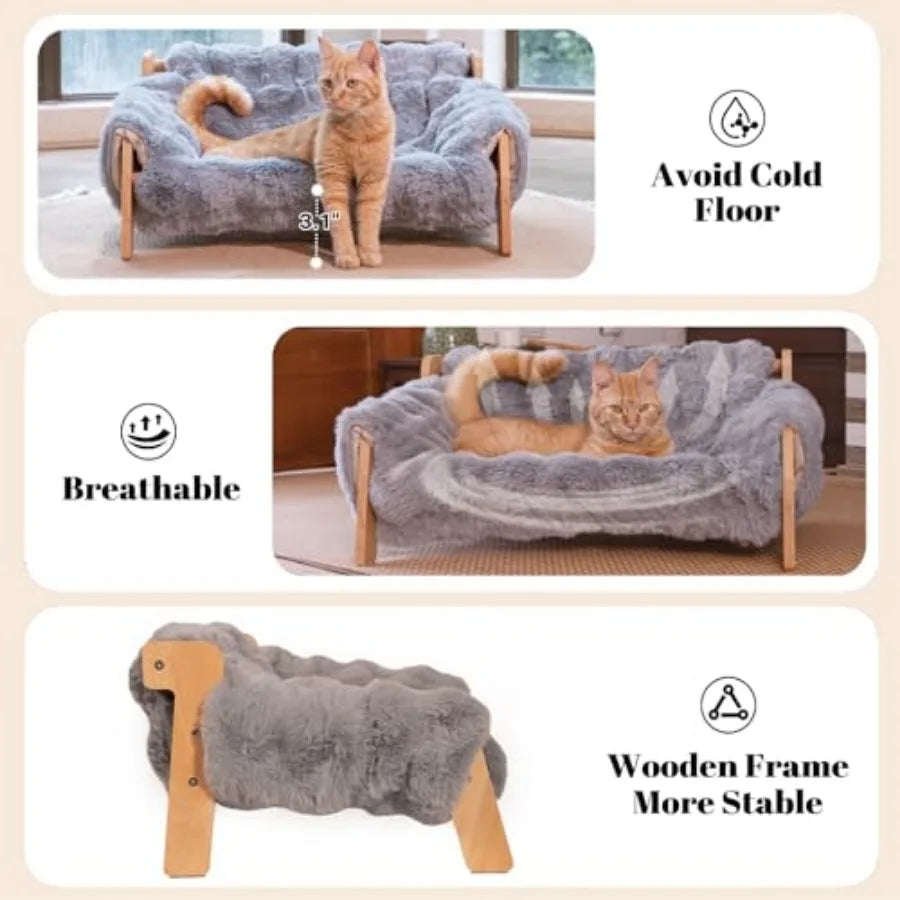 Elevated Cat Couch Bed for Indoor