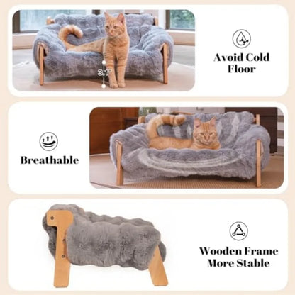 Elevated Cat Couch Bed for Indoor
