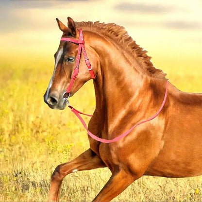 Horse Bridle Adjustable Snaffle Noseband and Reins