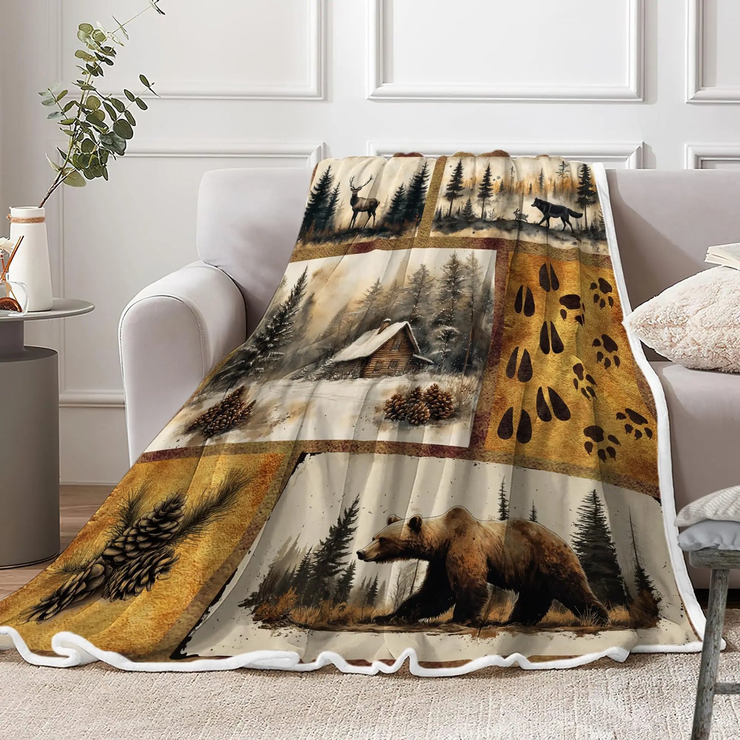 Turquoise Black White Aztec  Soft Flannel Blanket