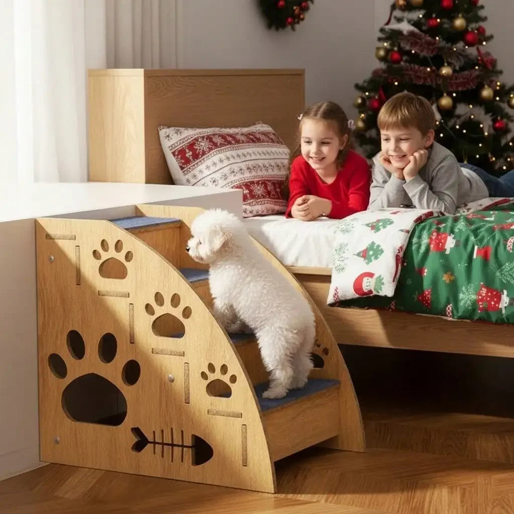 Sturdy Wooden Dog Stairs For High Beds, Heavy Duty Pet Steps Ramp For Small To Medium Dogs, Holds Up To [Insert Weight, E.G., 15